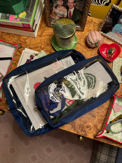 Nylon Satin Project Bag with Clear Window Front, TIGER, MEDIUM or LARGE — view 7 of 8