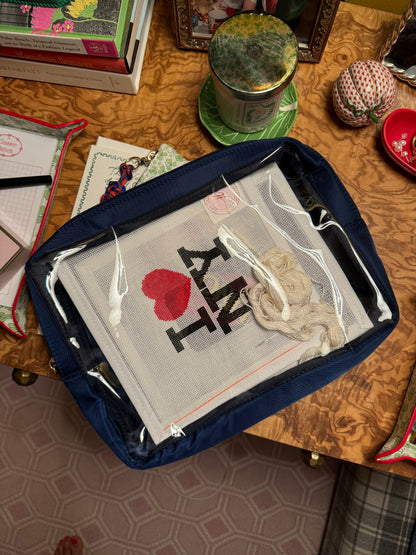 Nylon Satin Project Bag with Clear Window Front, TIGER, MEDIUM or LARGE — view 6 of 8