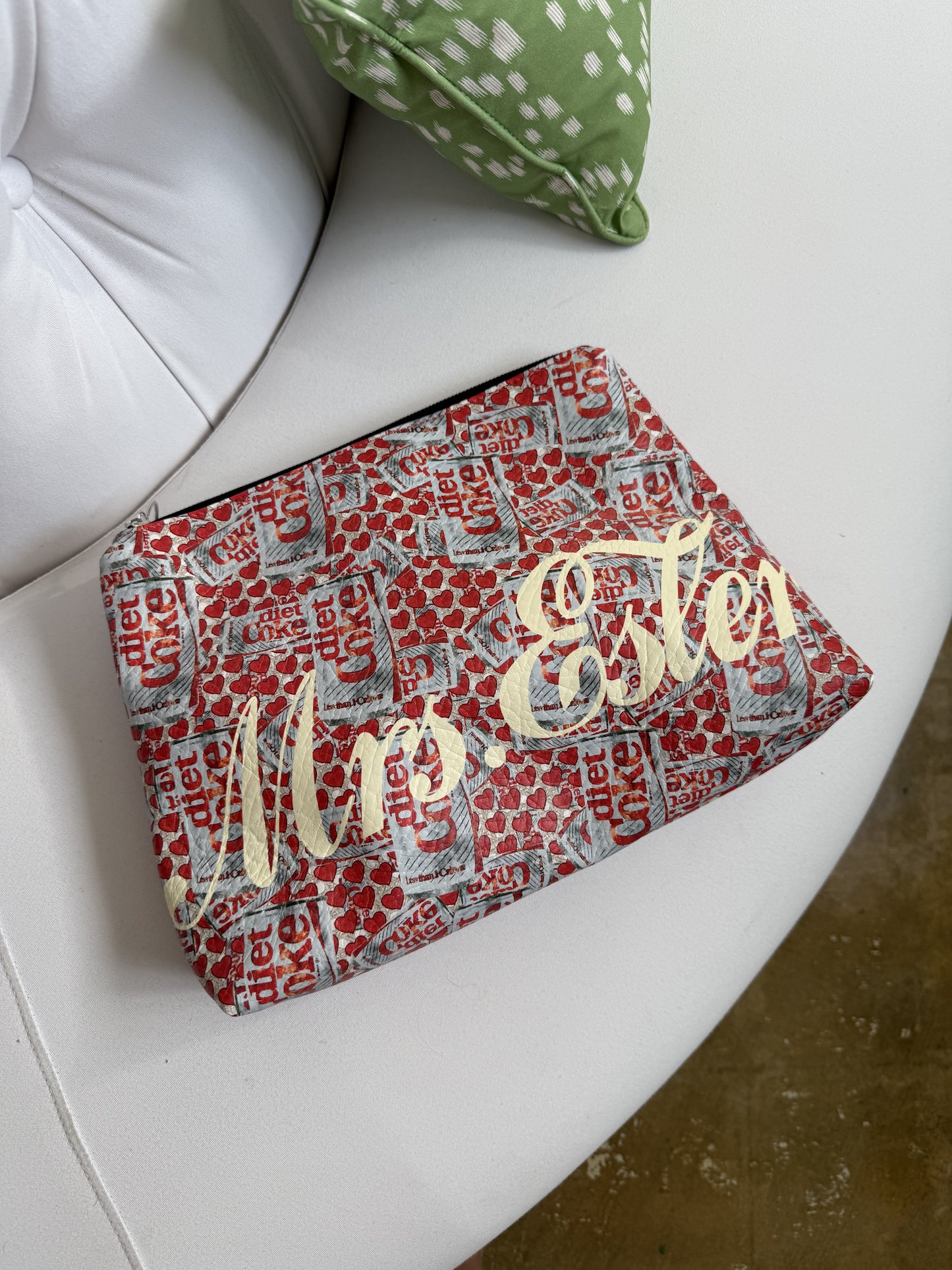 Monogrammed Roomy Leather Clutch- LOVE LANGUAGE