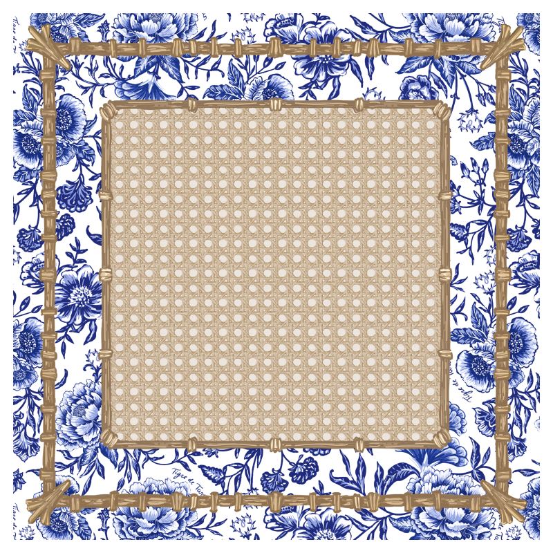 Mahjong Gaming Mat, CHINOISERIE BLEU