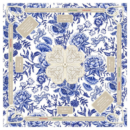 Mahjong Gaming Mat, CHINOISERIE BLEU RULES EDITION — view 2 of 4