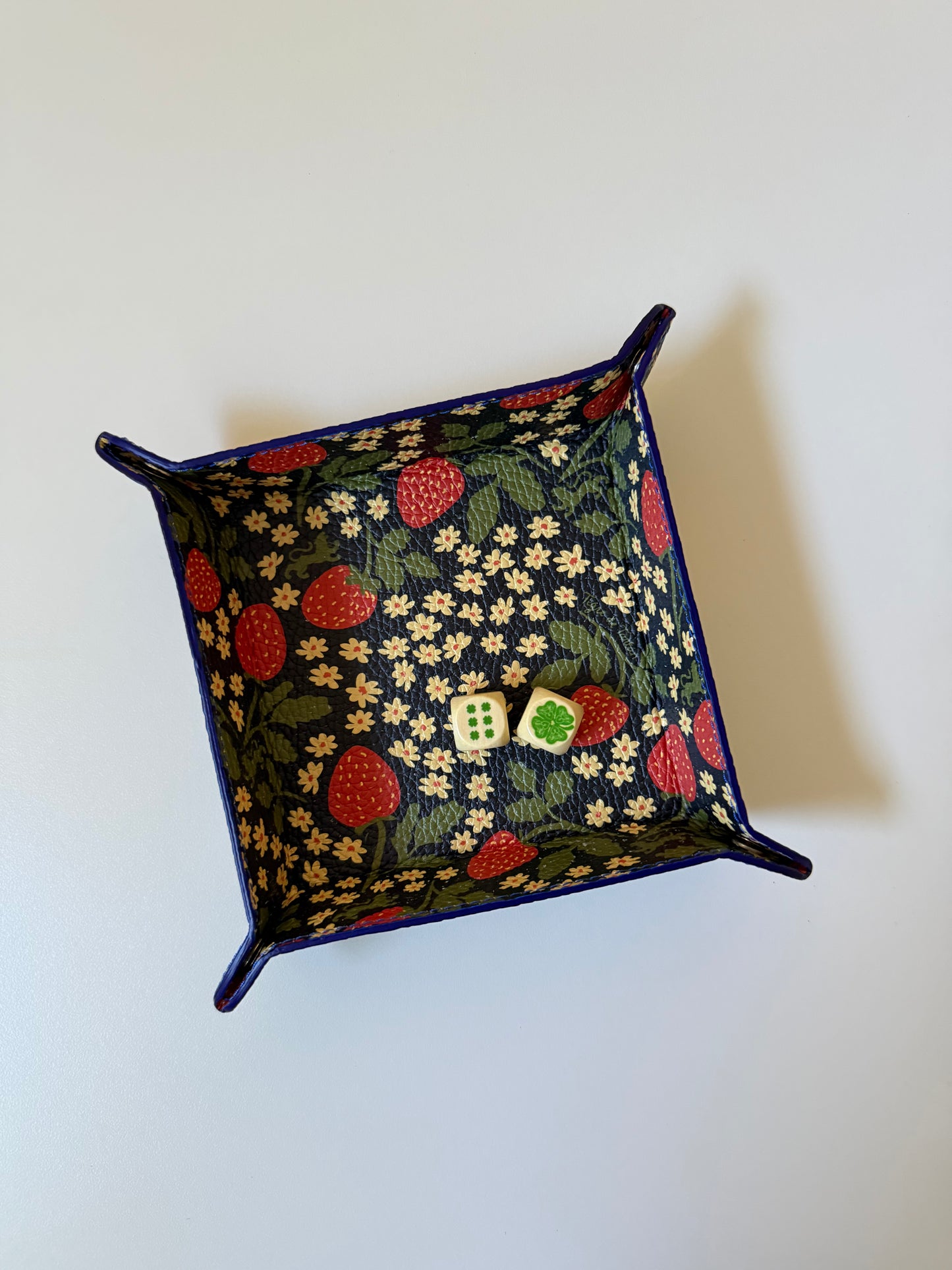 Leather Snap Tray, STRAWBERRY SMALL