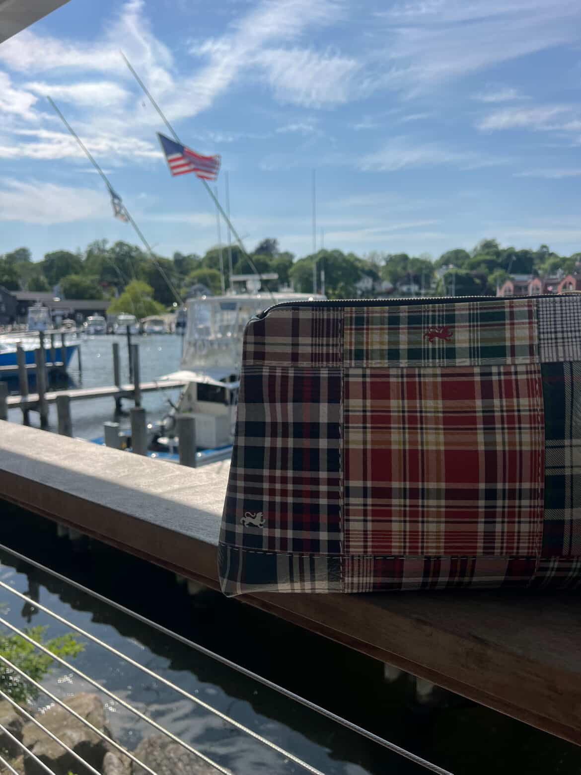 Roomy Leather Project Bag, HANDBOOK PLAID