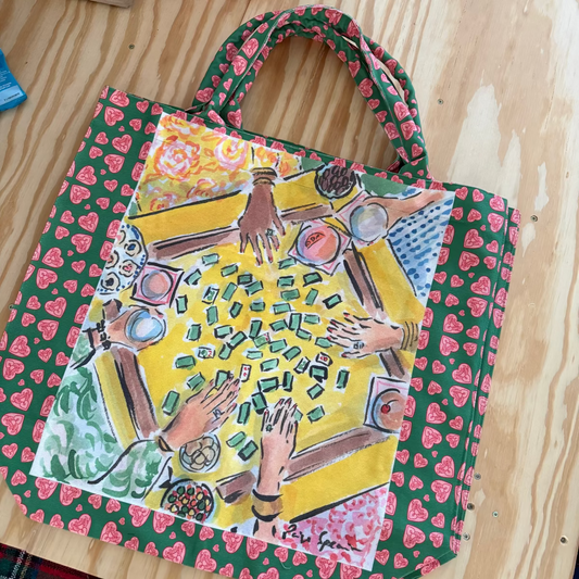Jumbo Slouchy Denim Tote, Paige Spearin “Mahjong”