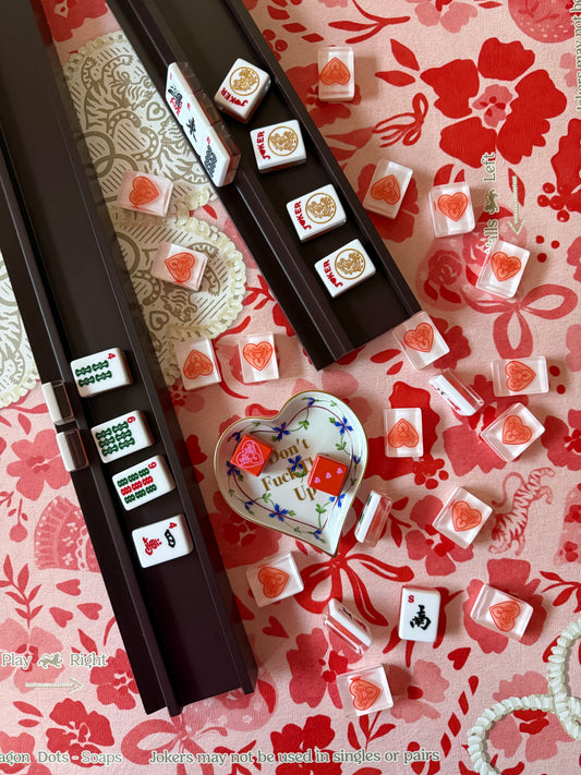 Mahjong Mat, DITSY CHRISTMAS, MARASCHINO [W/ RULES]