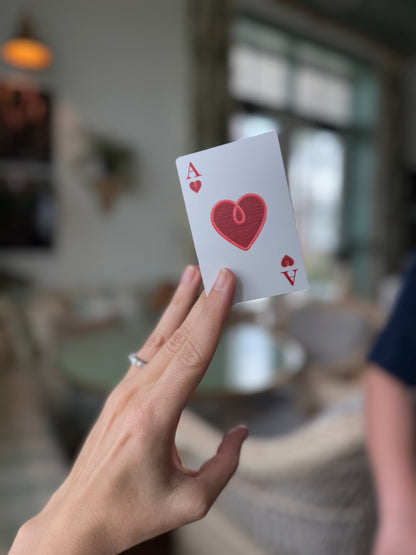 Illustrated Playing Cards with Tiger Motif and Needlepoint Accents, CHINOISERIE BLEU — view 14 of 14