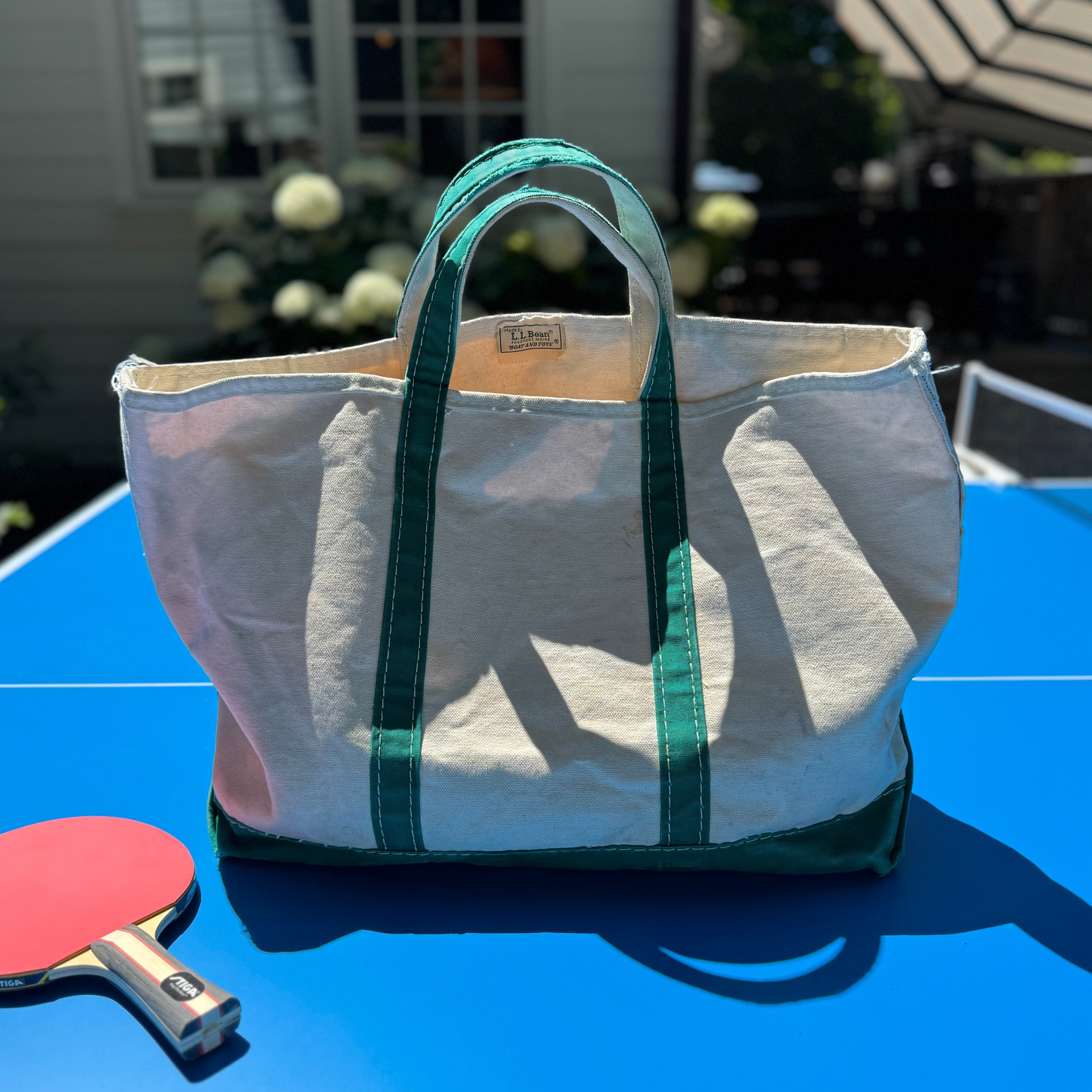 Vintage LL Bean Open Top Boat and Tote, Green