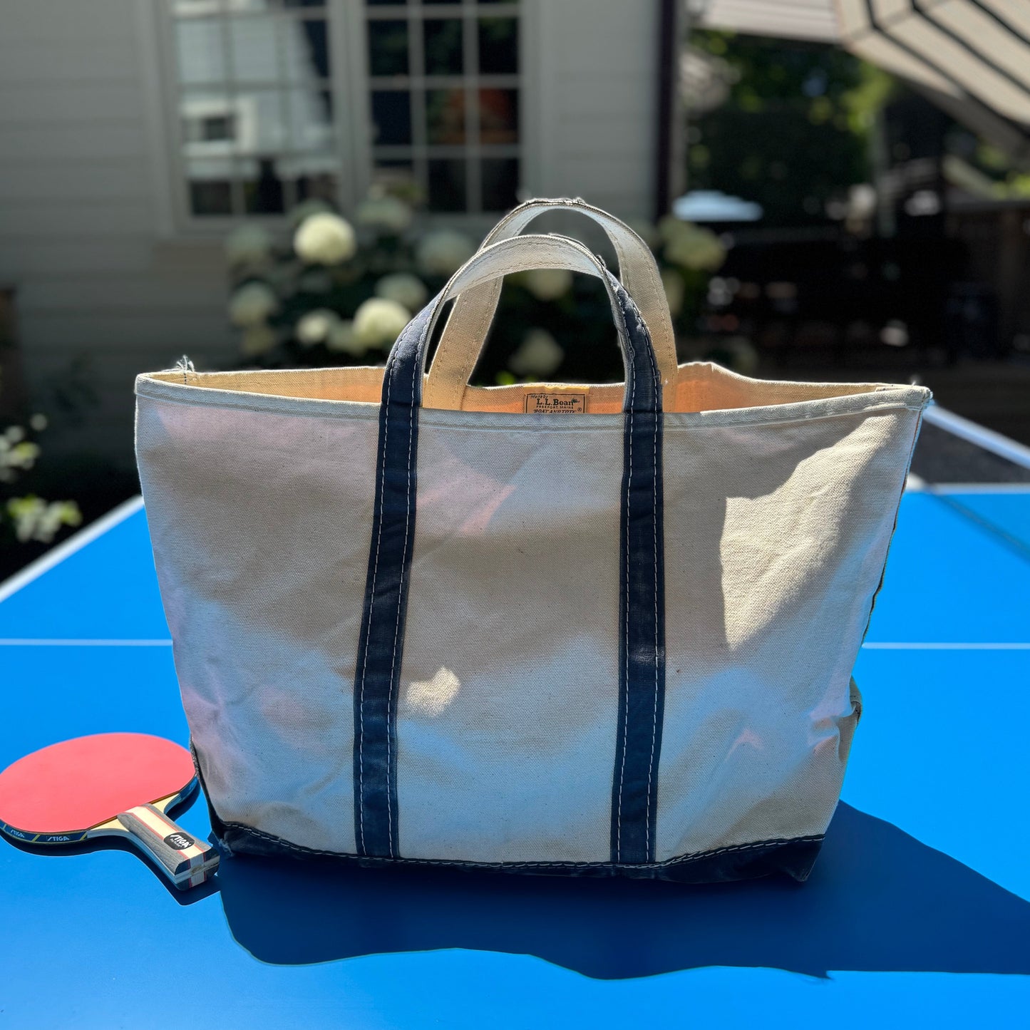 Vintage LL Bean Open Top Boat and Tote, Navy