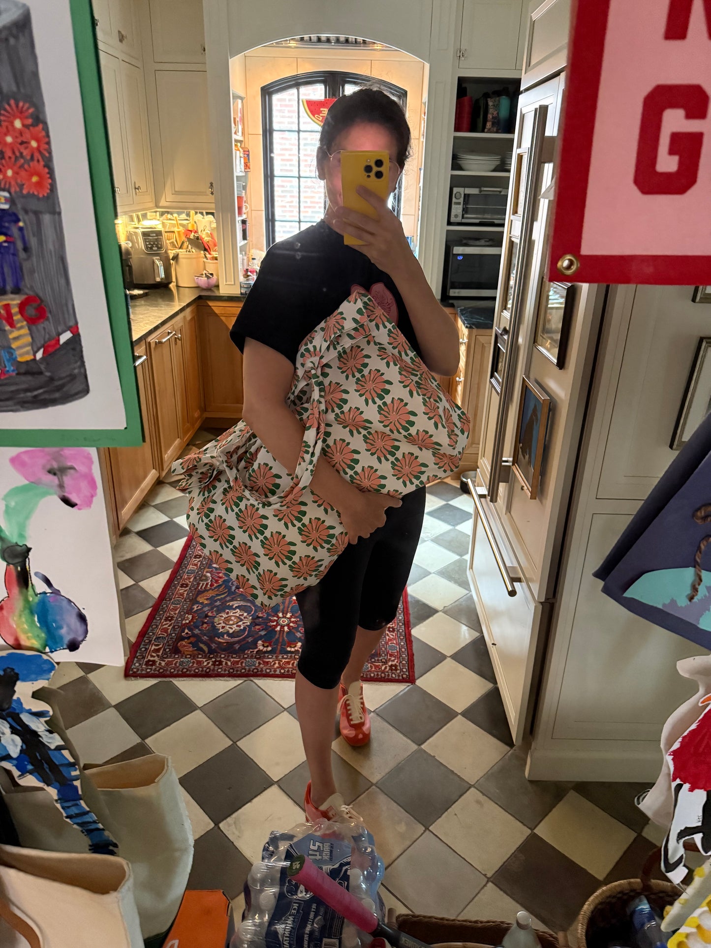 Jumbo Slouchy Denim Tote, Katy's Vintage Hawaiian Dress