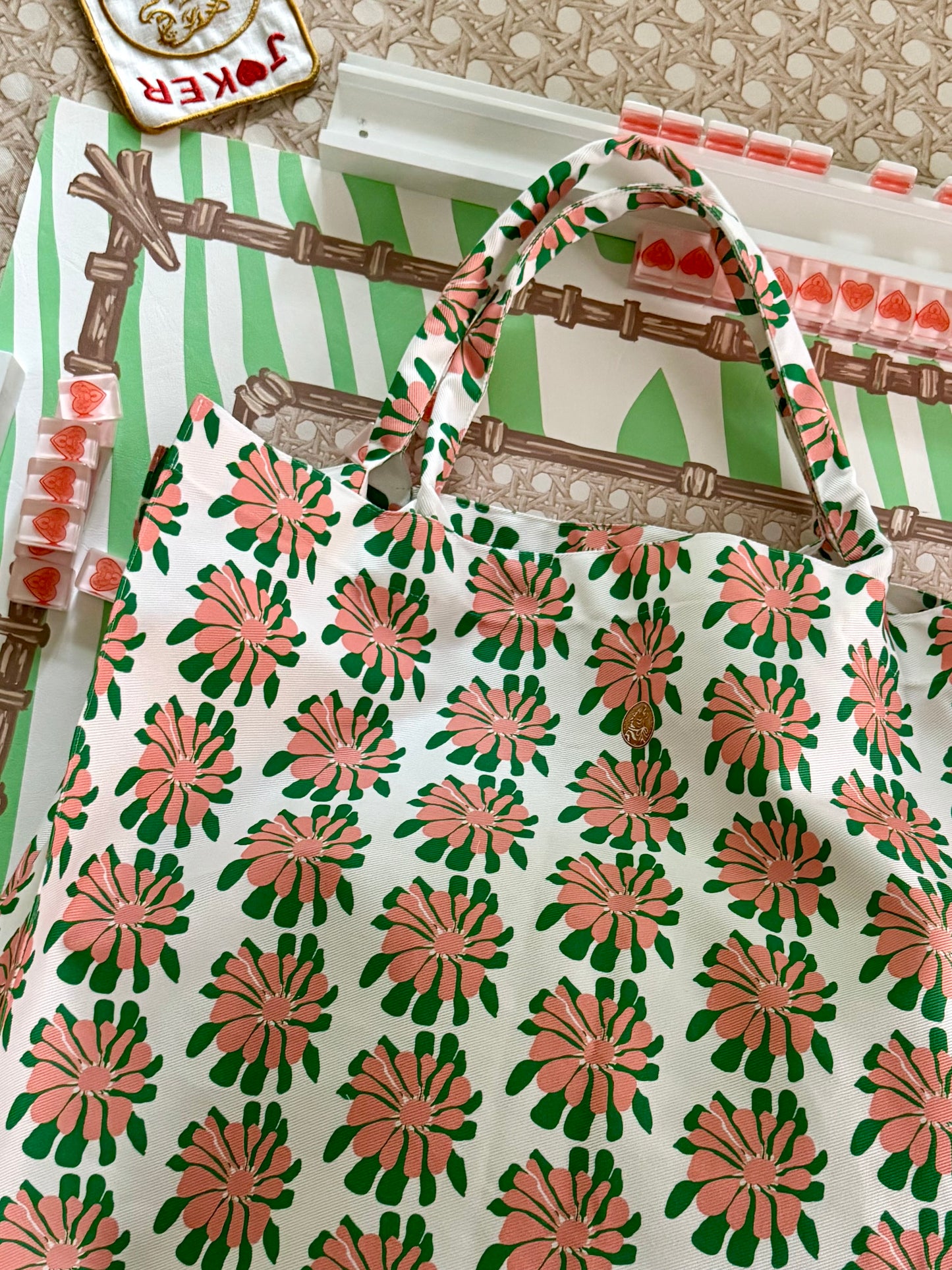 Jumbo Slouchy Denim Tote, Katy's Vintage Hawaiian Dress
