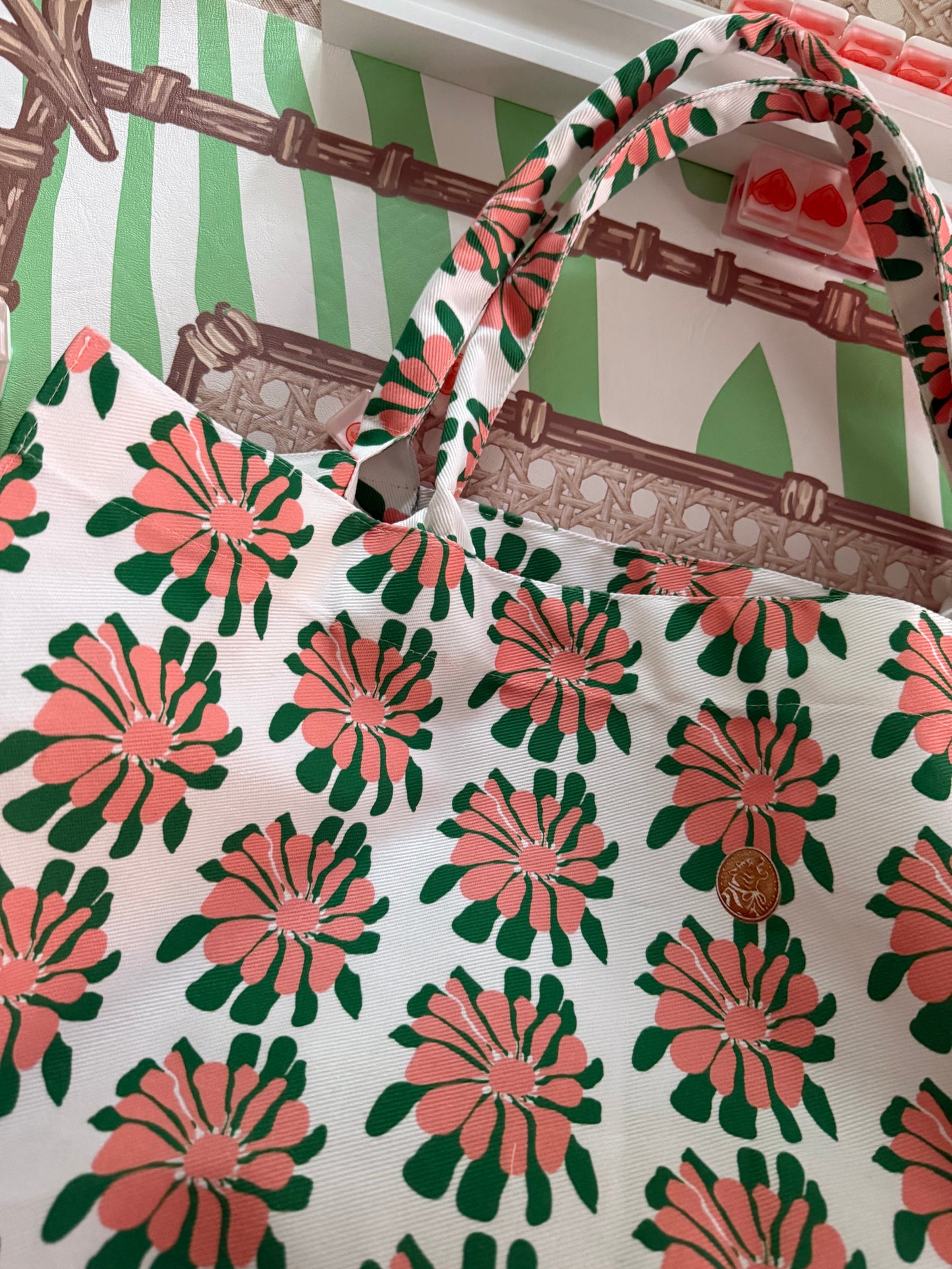 Jumbo Slouchy Denim Tote, Katy's Vintage Hawaiian Dress