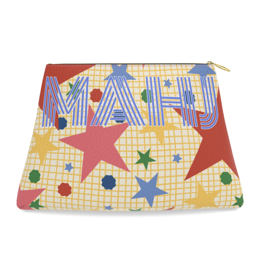 Roomy Leather Tile Bag / Clutch- STAR SCATTER by Fait à Main, MAHJ
