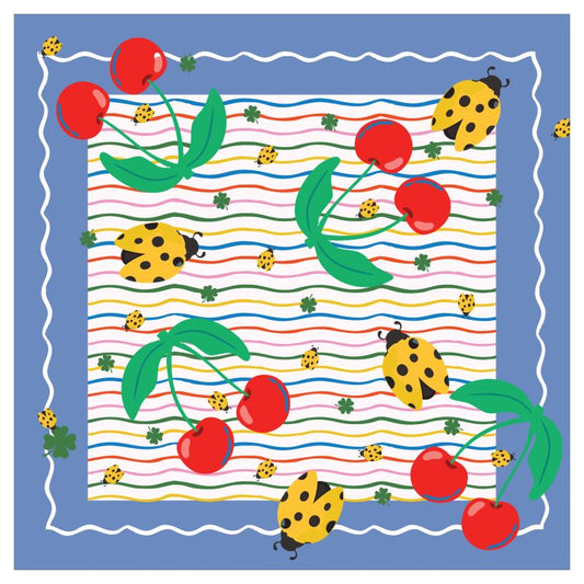 Mahjong Gaming Mat, LUCKY CHERRY by Fait à Main
