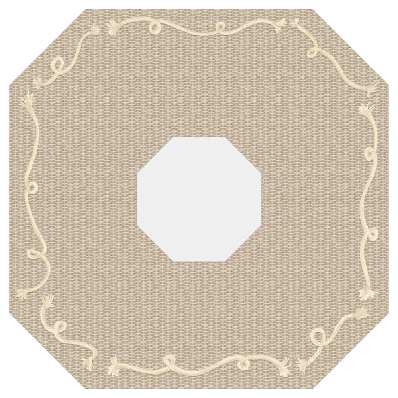 Mahjong Gaming Mat w/cut-out center, NANTUCKET BASKET BLONDE, TDT for Center & Spring