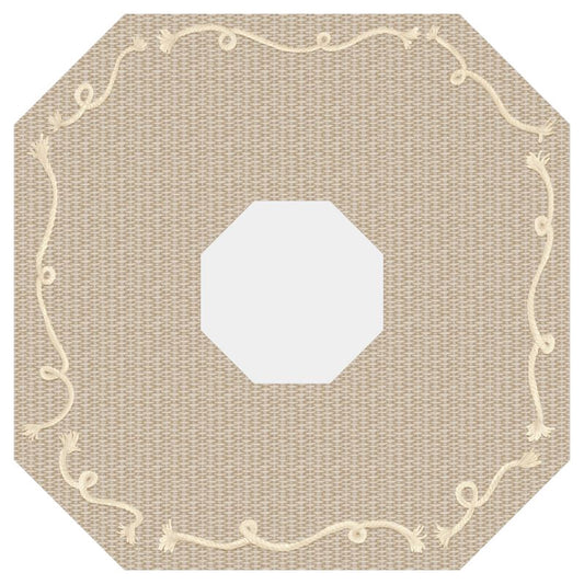 Mahjong Gaming Mat w/cut-out center, NANTUCKET BASKET BLONDE, TDT for Center & Spring