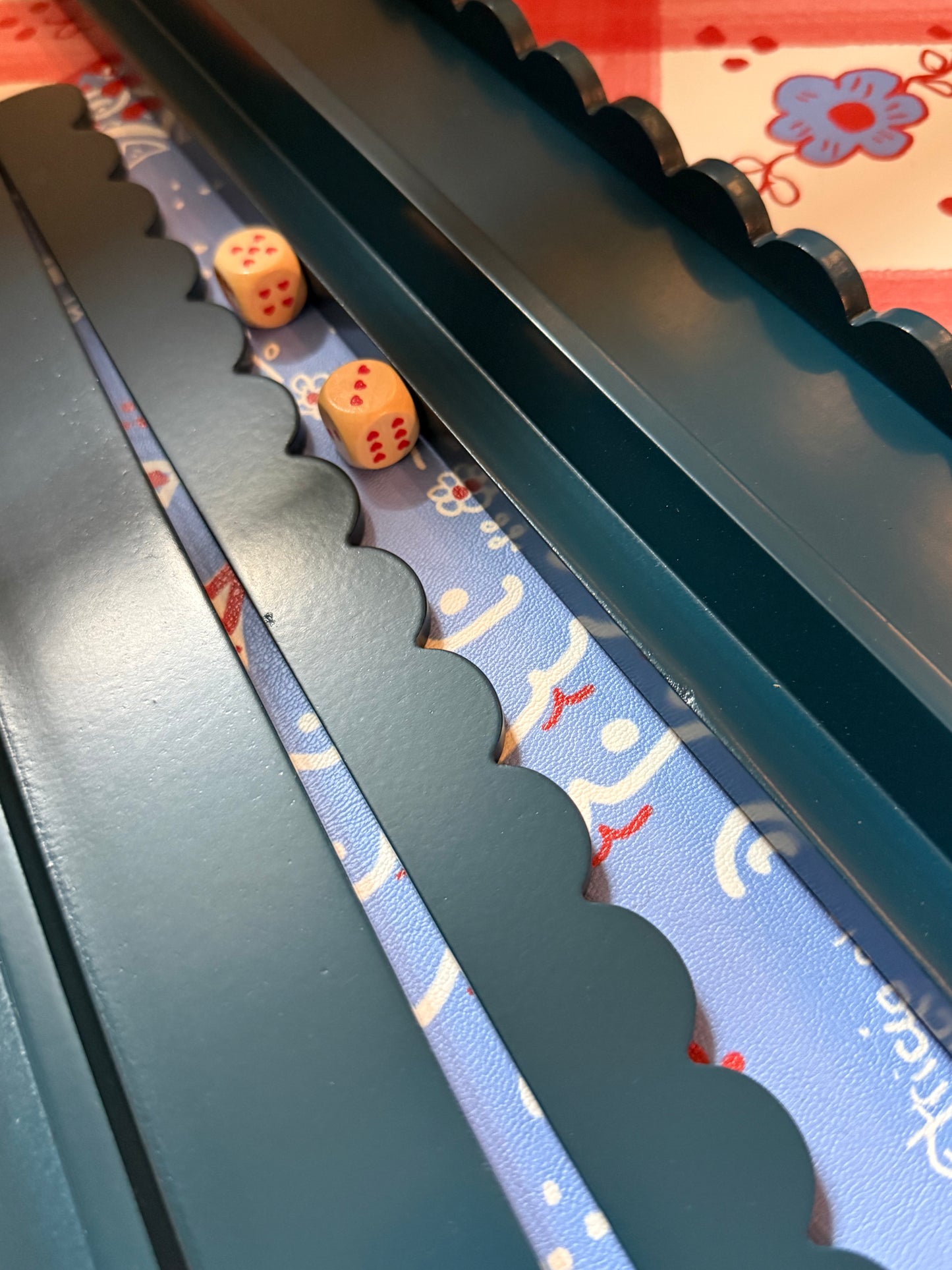 Marine Blue Beech Wood Mahjong Racks with Magnetic Pushers + Custom Storage Bag