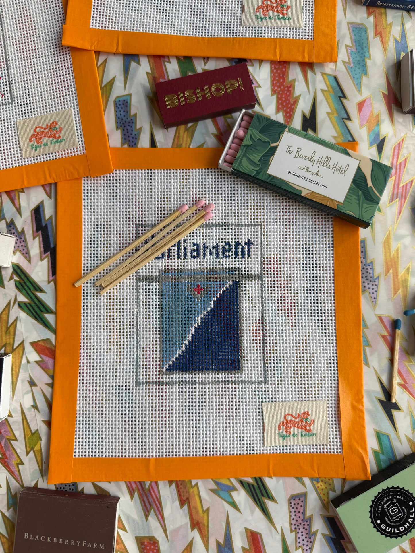 Vice Object Hand Painted Needlepoint Canvases ***preorder- ships September
