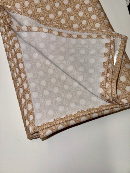 Performance Tablecloth, Trompe L'oeil CANNAGE BLONDE — view 5 of 14