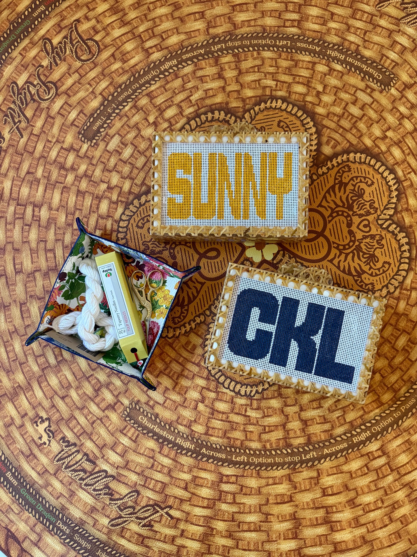 Self-Finishing Acrylic Clutch with Built-In Needlepoint Canvas