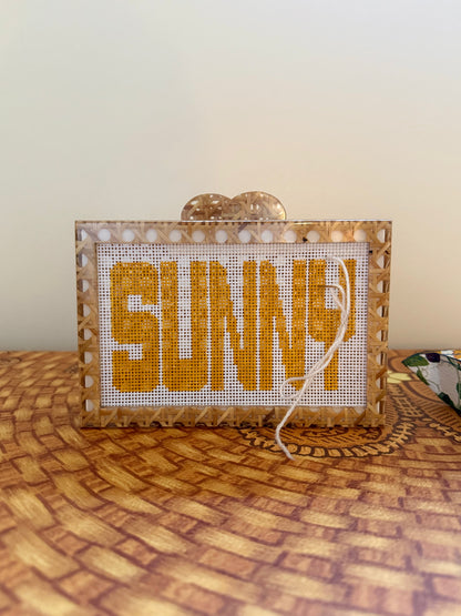 Self-Finishing Acrylic Clutch with Built-In Needlepoint Canvas — view 6 of 17