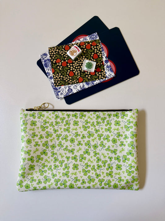 Medium Leather Pouch, CLOVER