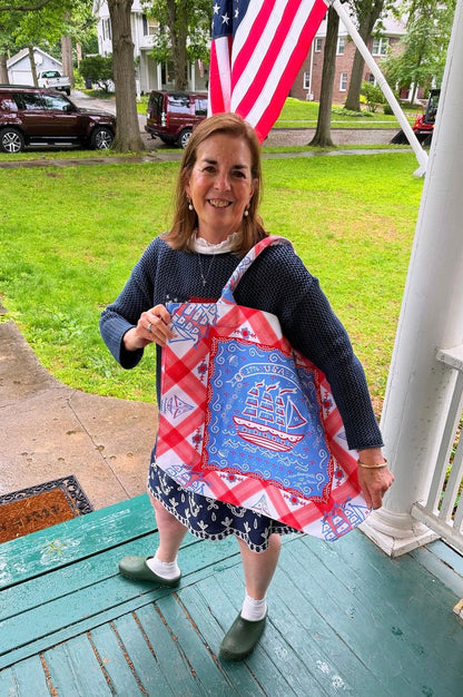 TOTE- Tricia Lowenfield x Tigre de Tartán "National Holiday" Jumbo Slouchy Denim bag — view 2 of 8