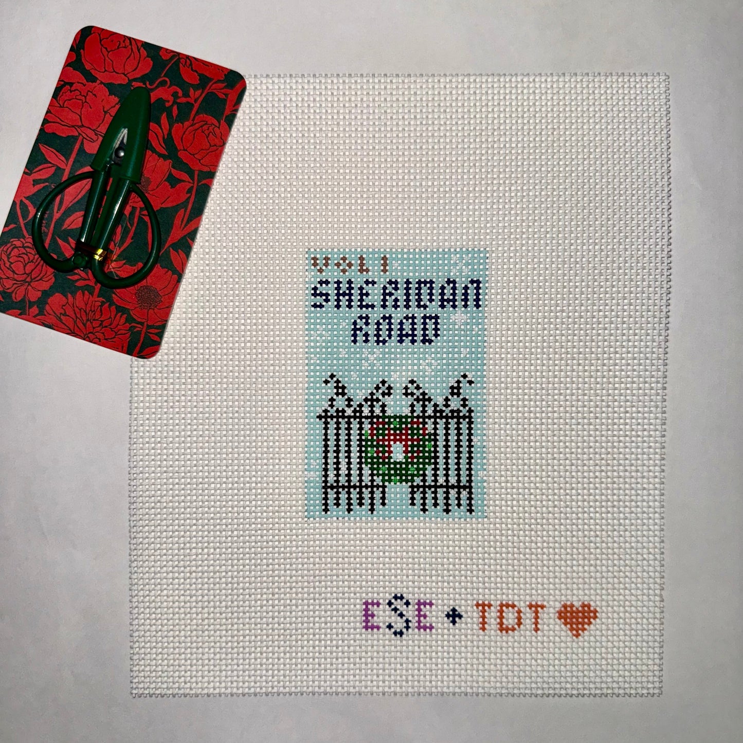 Hand Painted Needlepoint Canvas, SHERIDAN ROAD MAGAZINE