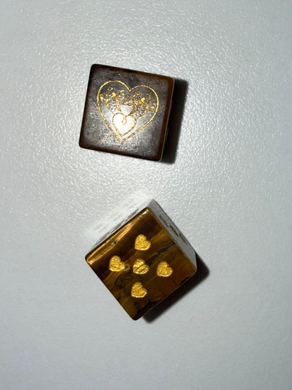 Semi-Precious Heart Logo Dice with Velvet bag — view 6 of 8