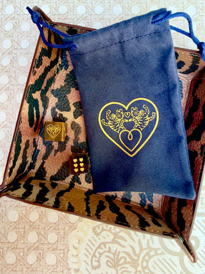 Semi-Precious Heart Logo Dice with Velvet bag — view 4 of 8