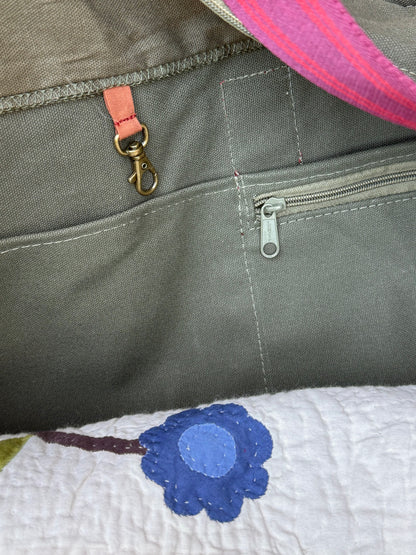 The Mahjong Field Bag, NAVY/NATURAL OR OLIVE — view 10 of 14