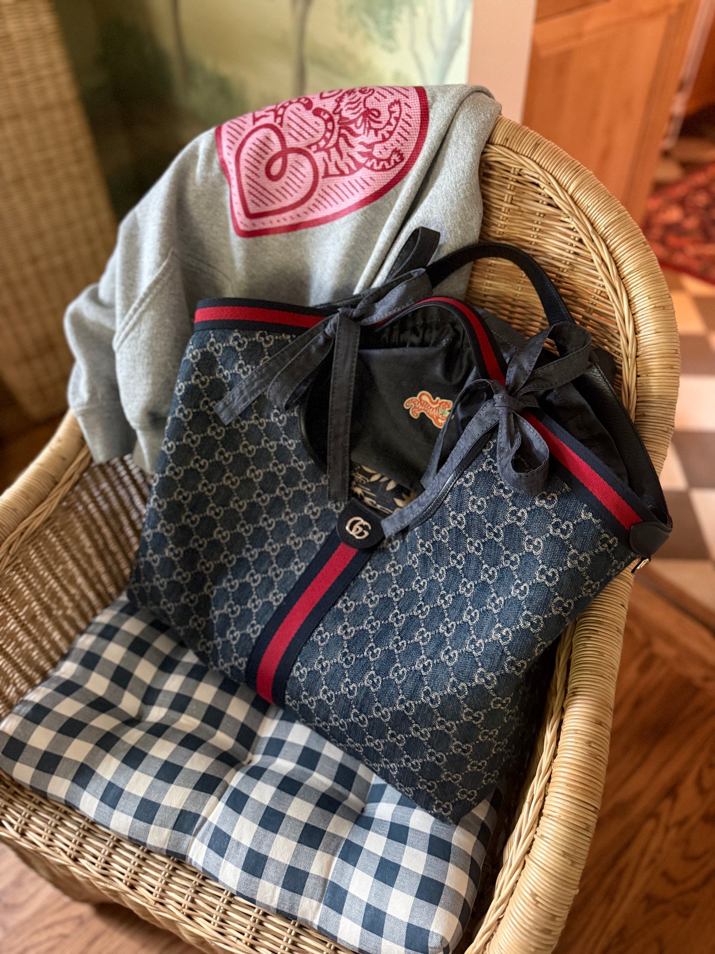 Tie-On Insert, NAVY CHAMBRAY