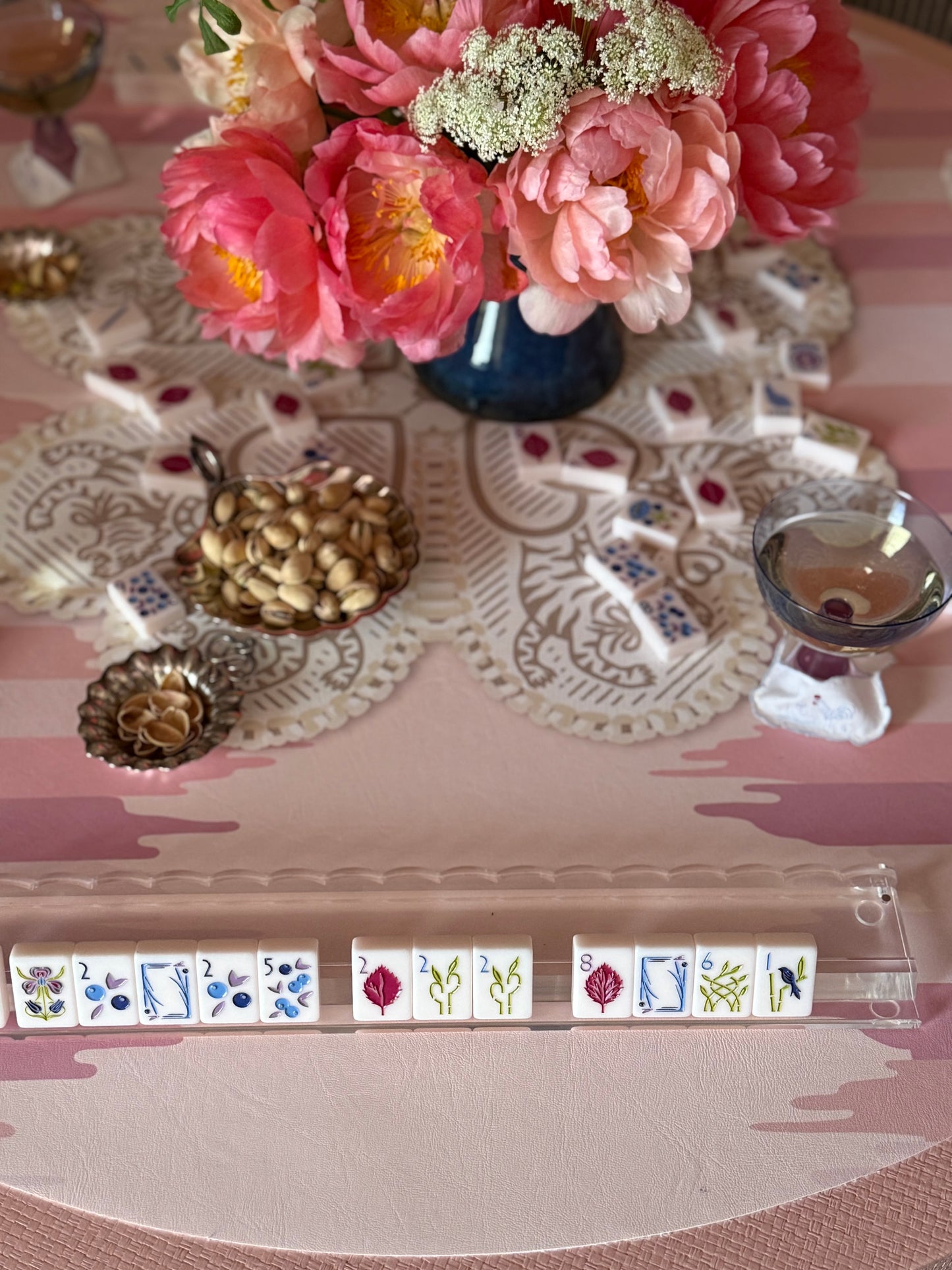 White Couch Design x Tigre de Tartán Mahjong Mat — Artwork by Luisa Rangel de Alba ***RULES EDITION***