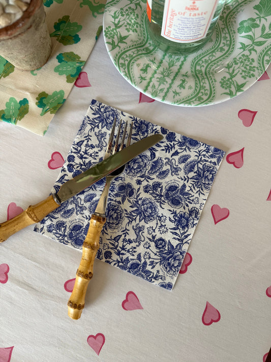 NEW! Chinoiserie Bleu Paper Dinner Napkins – Pack of 20
