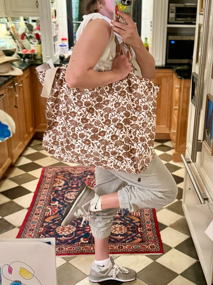 Paige Spearin Jumbo Slouchy Denim Tote, "Bunny Love" — view 3 of 4