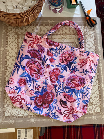 Jumbo Slouchy Denim Tote, CHINOISERIE TARTE