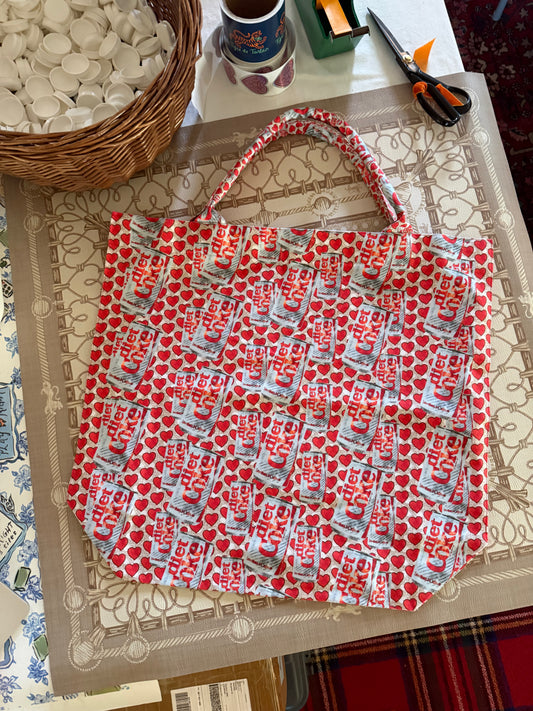 Jumbo Slouchy Denim Tote, Love Language