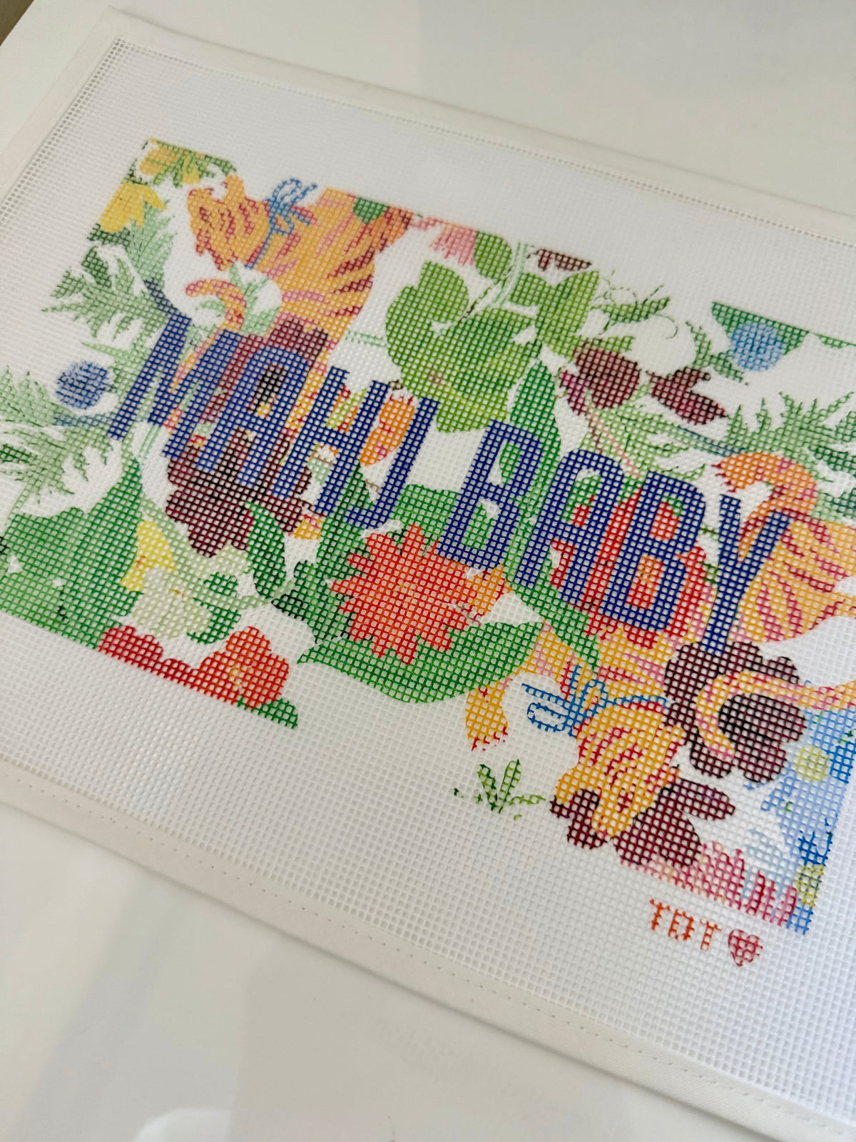 Mahj Baby Needlepoint Canvas, Jardín de Los Jefes