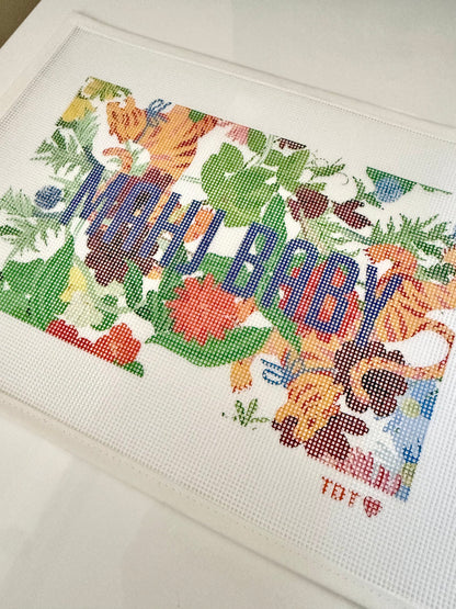 Mahj Baby Needlepoint Canvas, Jardín de Los Jefes