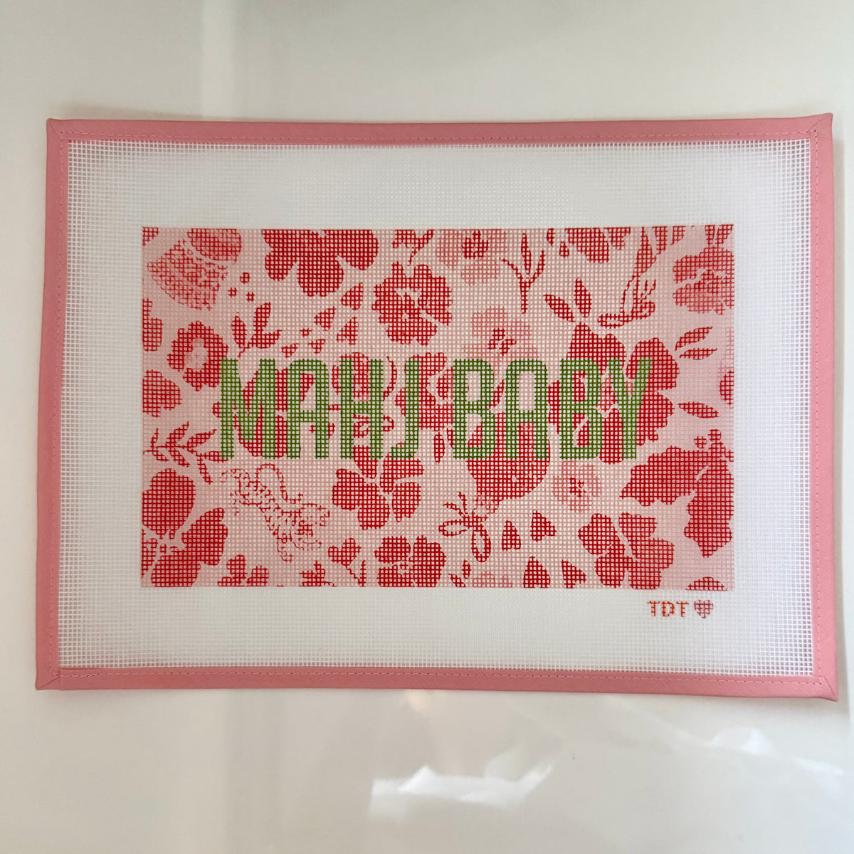 Mahj Baby Needlepoint Canvas, Ditsy Christmas, MARASCHINO