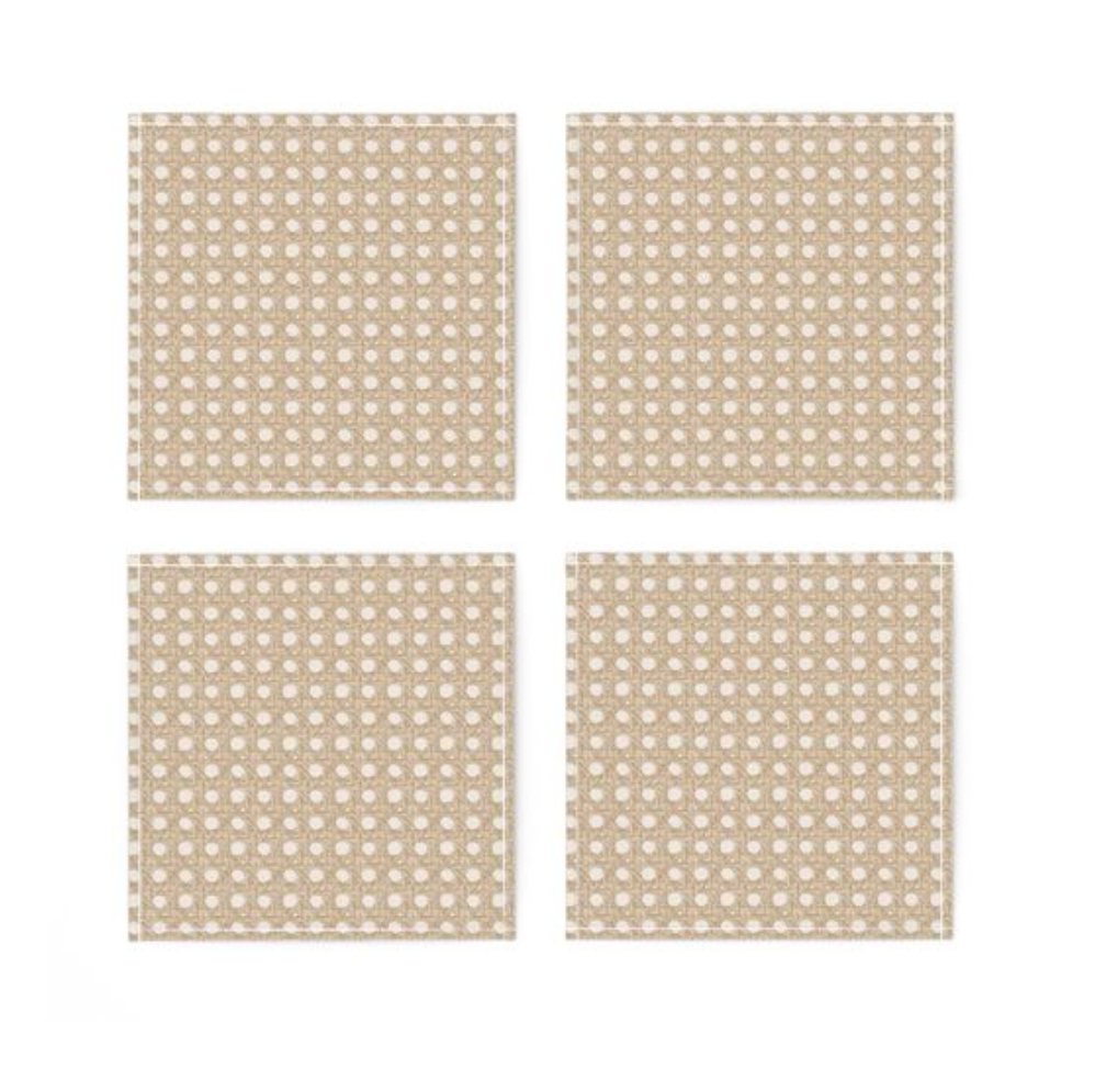 Set of 4 Premium Cocktail Napkins, CANNAGE BLONDE