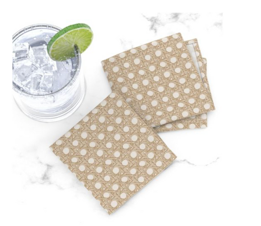 Set of 4 Premium Cocktail Napkins, CANNAGE BLONDE