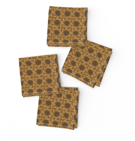 Set of 4 Premium Cocktail Napkins, CANNAGE BRUN