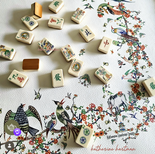 Katherine Hartman X Tigre de Tartán Mahjong Mat, BIRDSONG
