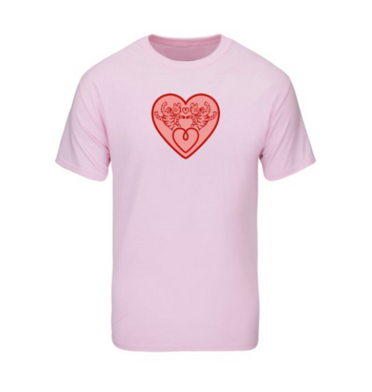Old School 50/50 T-shirt, TIGER HEART LOGO Pink