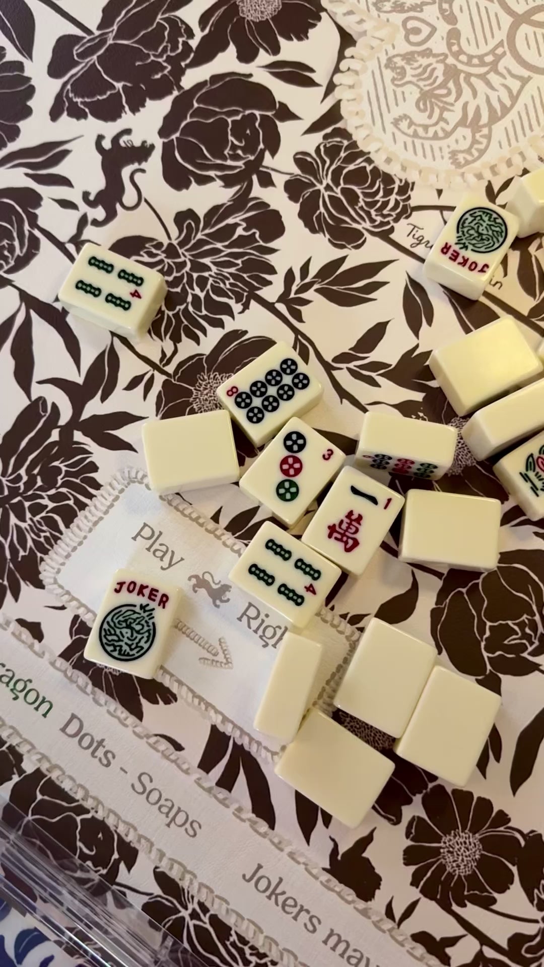 Mahjong Gaming Mat, COCONUT PEONY **RULES EDITION** – Tigre de Tartán