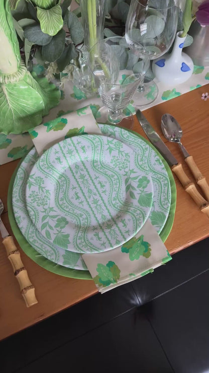 10" Melamine Dinner Plate, DOMINO LETTUCE, Set of 6