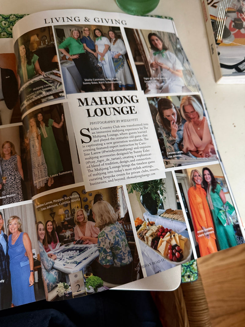 Sheridan Road magazine spread on The Mahjong Lounge, with photographs from the event